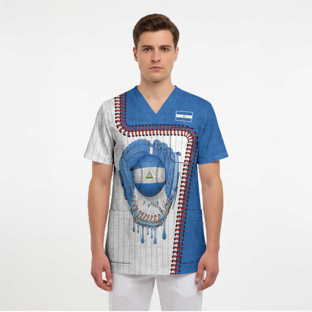 Custom Dripping Baseball Nicaragua Scrub Top