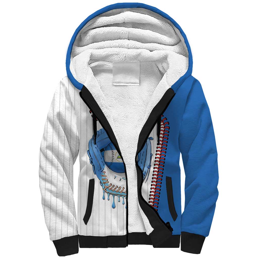 Custom Dripping Baseball Nicaragua Sherpa Hoodie