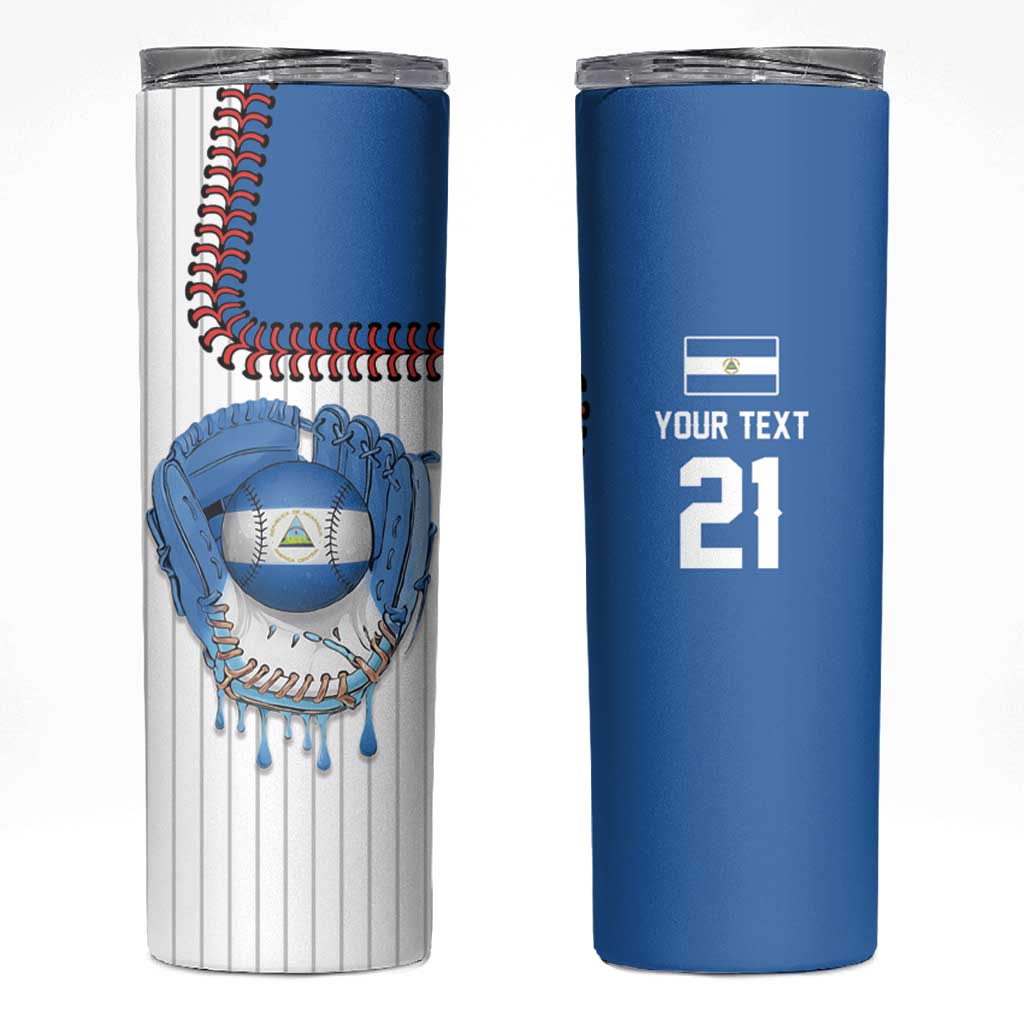 Custom Dripping Baseball Nicaragua Skinny Tumbler
