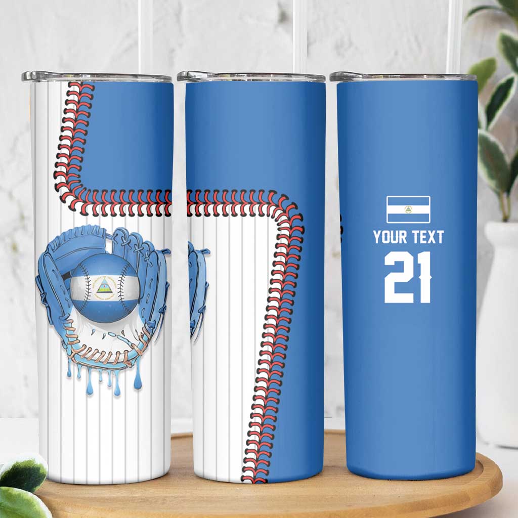 Custom Dripping Baseball Nicaragua Skinny Tumbler