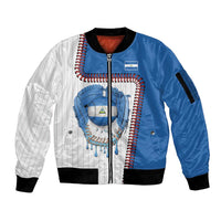 Custom Dripping Baseball Nicaragua Sleeve Zip Bomber Jacket