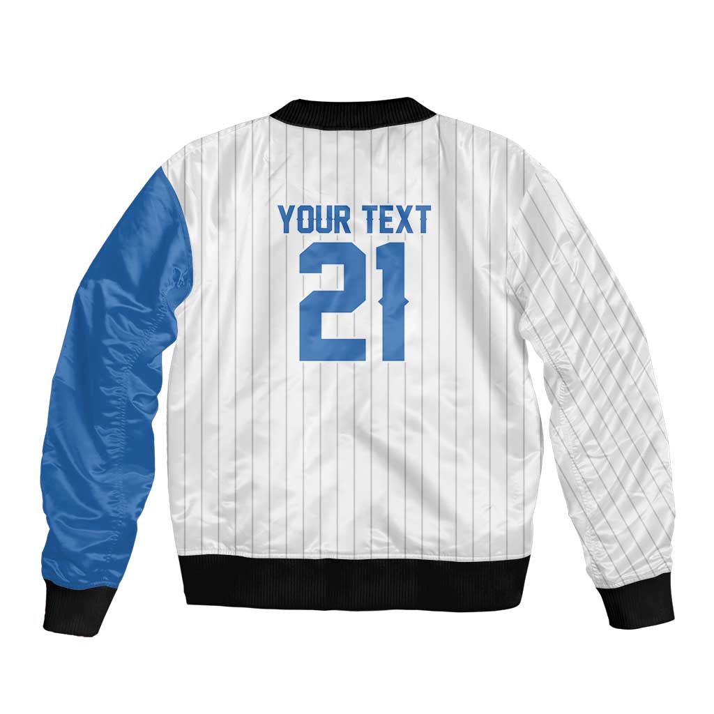Custom Dripping Baseball Nicaragua Sleeve Zip Bomber Jacket