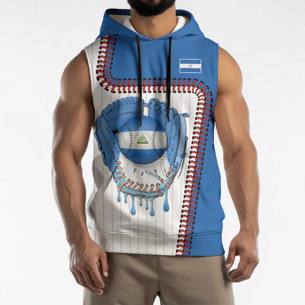 Custom Dripping Baseball Nicaragua Sleeveless Hoodie