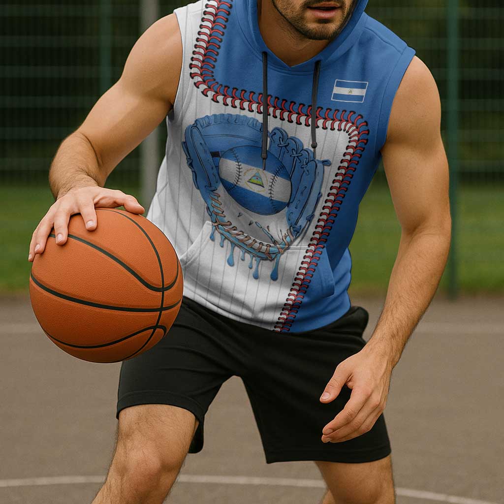Custom Dripping Baseball Nicaragua Sleeveless Hoodie