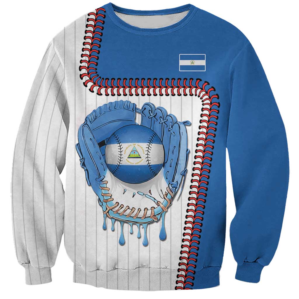 Custom Dripping Baseball Nicaragua Sweatshirt