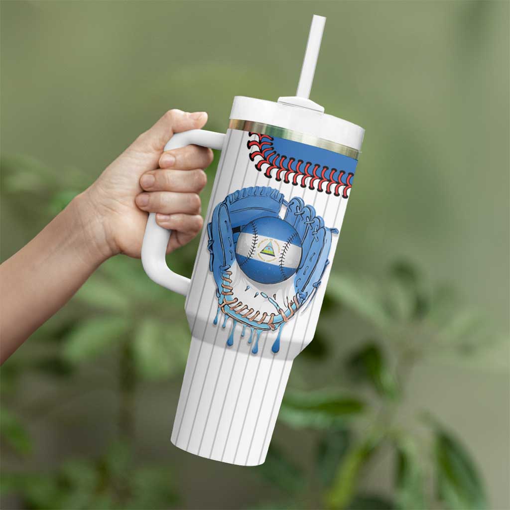 Custom Dripping Baseball Nicaragua Tumbler With Handle