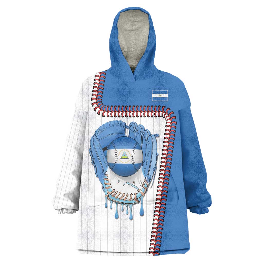 Custom Dripping Baseball Nicaragua Wearable Blanket Hoodie