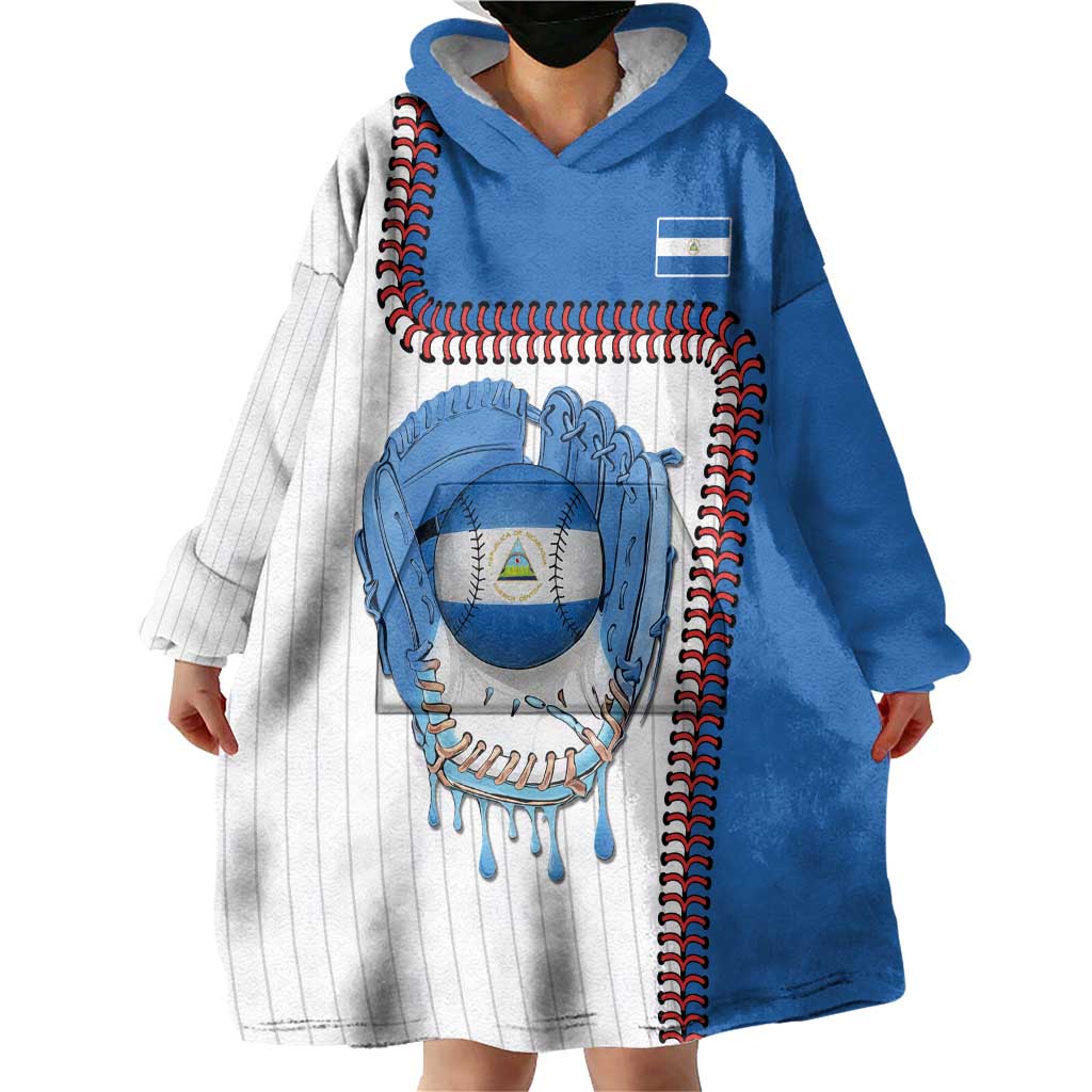 Custom Dripping Baseball Nicaragua Wearable Blanket Hoodie