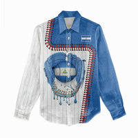 Custom Dripping Baseball Nicaragua Women Casual Shirt
