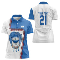 Custom Dripping Baseball Nicaragua Women Polo Shirt