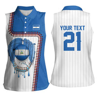 Custom Dripping Baseball Nicaragua Women Sleeveless Polo Shirt
