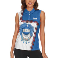 Custom Dripping Baseball Nicaragua Women Sleeveless Polo Shirt