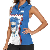 Custom Dripping Baseball Nicaragua Women Sleeveless Polo Shirt