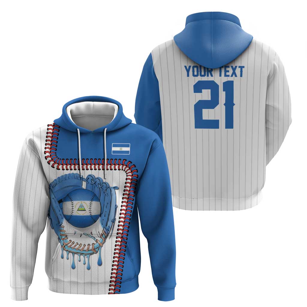 Custom Dripping Baseball Nicaragua Zip Hoodie