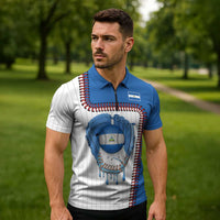 Custom Dripping Baseball Nicaragua Zipper Polo Shirt