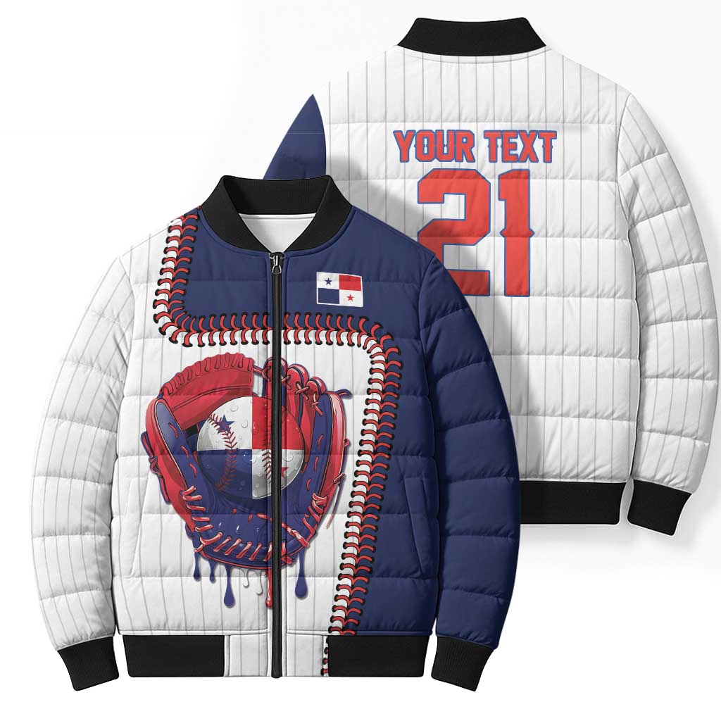 Custom Dripping Baseball Panama Bomber Puffer Jacket