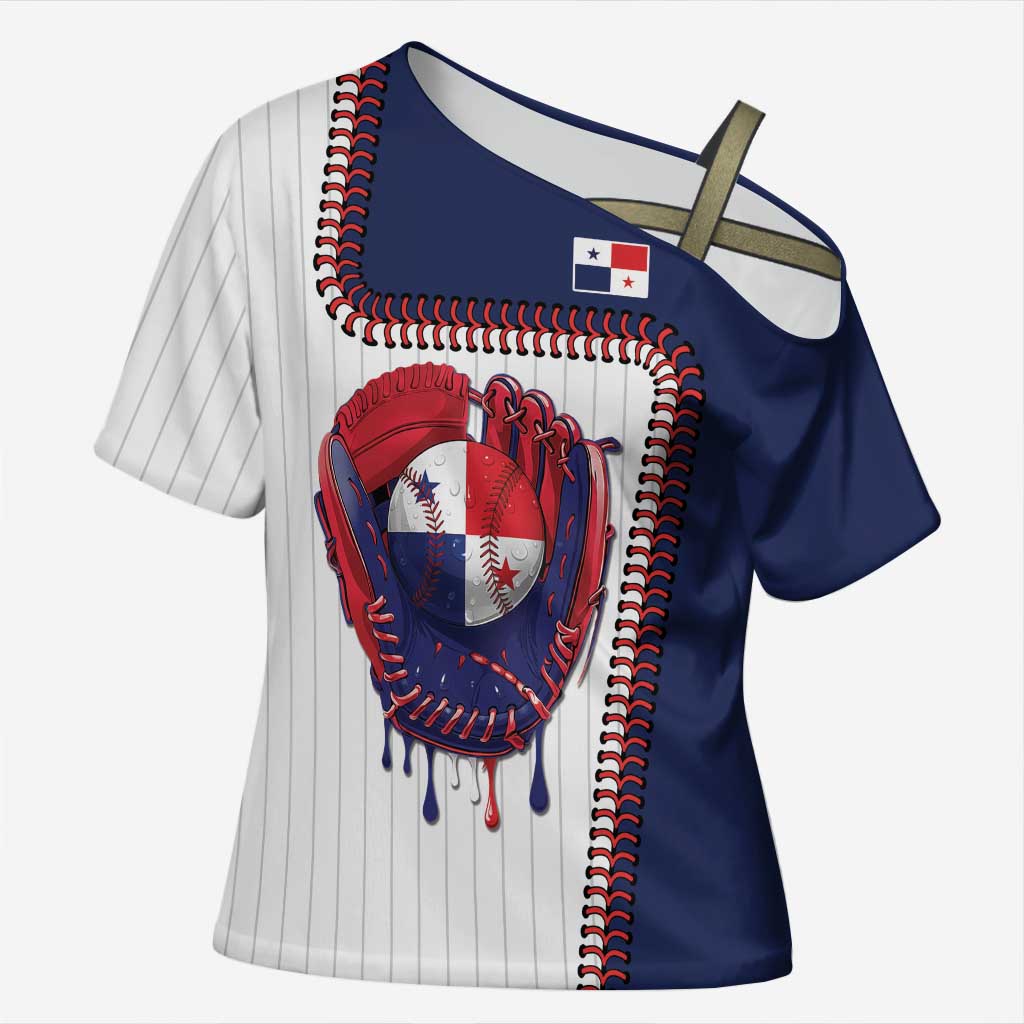 Custom Dripping Baseball Panama Cross Shoulder Shirt