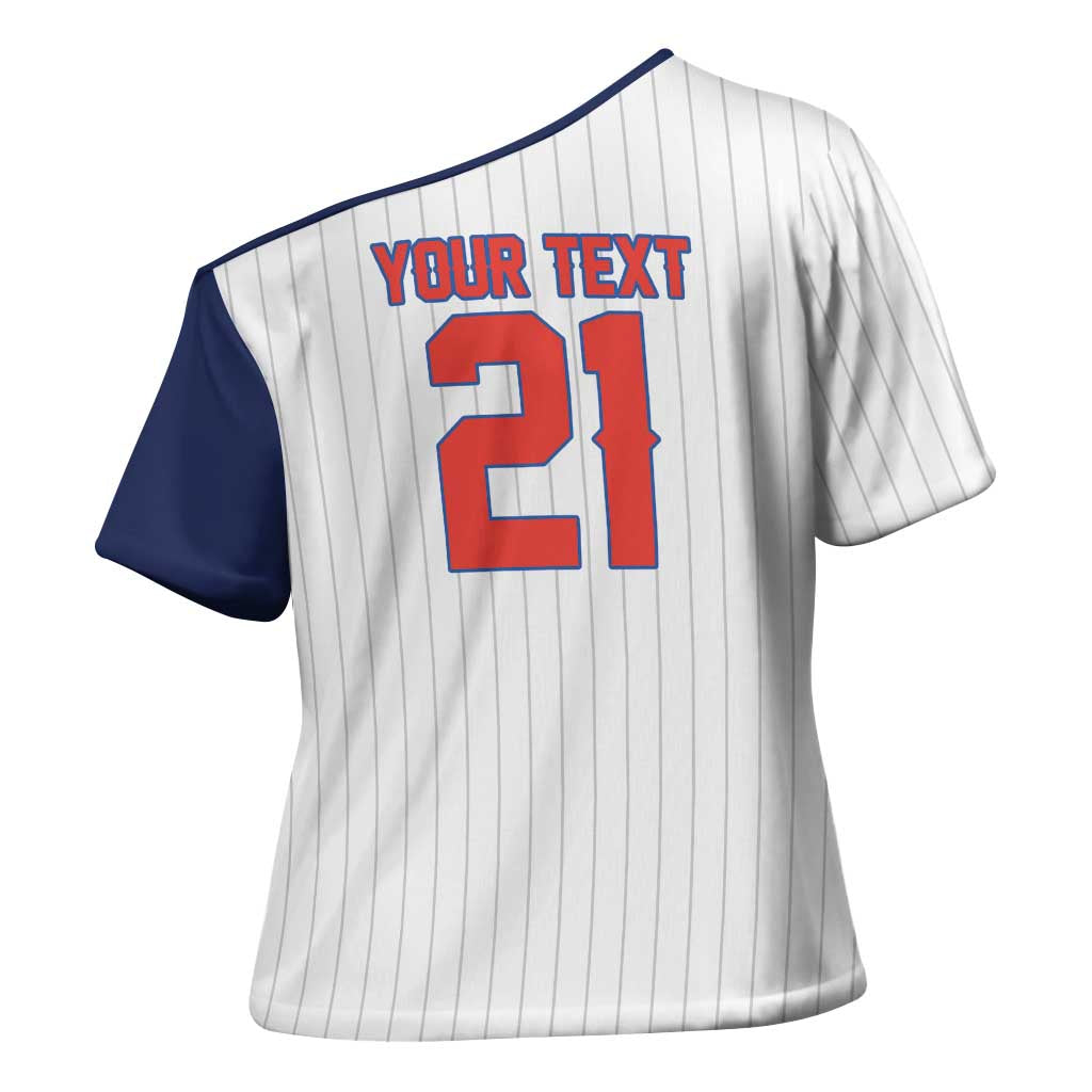 Custom Dripping Baseball Panama Cross Shoulder Shirt