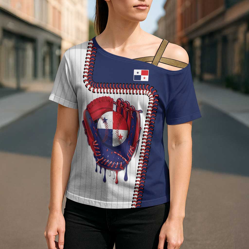 Custom Dripping Baseball Panama Cross Shoulder Shirt