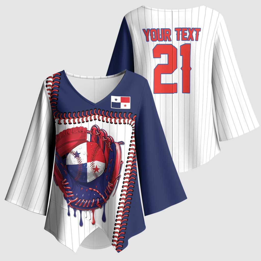 Custom Dripping Baseball Panama Kimono Sleeve Blouse