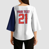 Custom Dripping Baseball Panama Kimono Sleeve Blouse