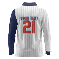 Custom Dripping Baseball Panama Long Sleeve Polo Shirt