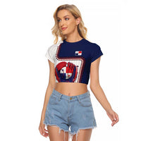 Custom Dripping Baseball Panama Raglan Cropped T Shirt