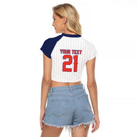 Custom Dripping Baseball Panama Raglan Cropped T Shirt