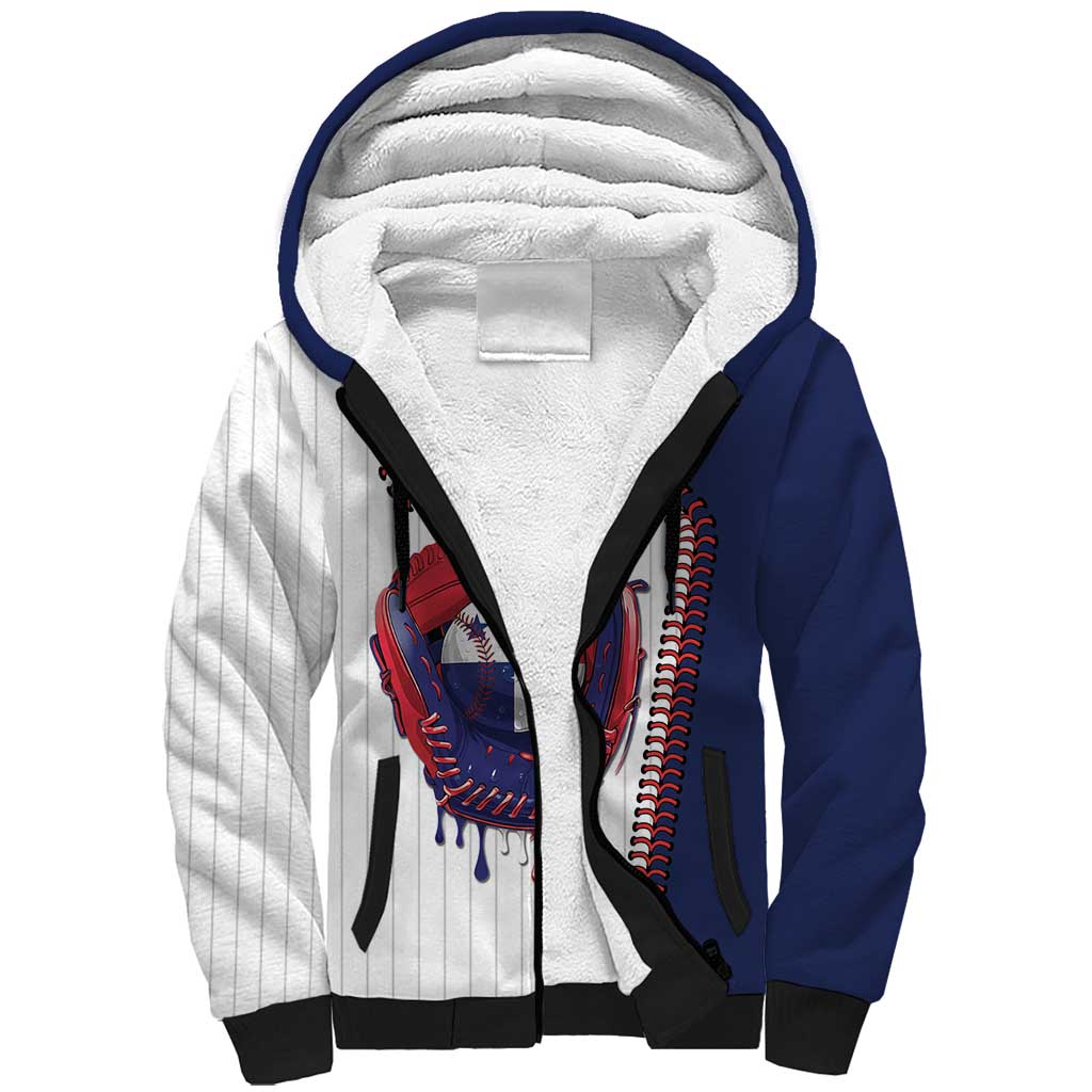 Custom Dripping Baseball Panama Sherpa Hoodie