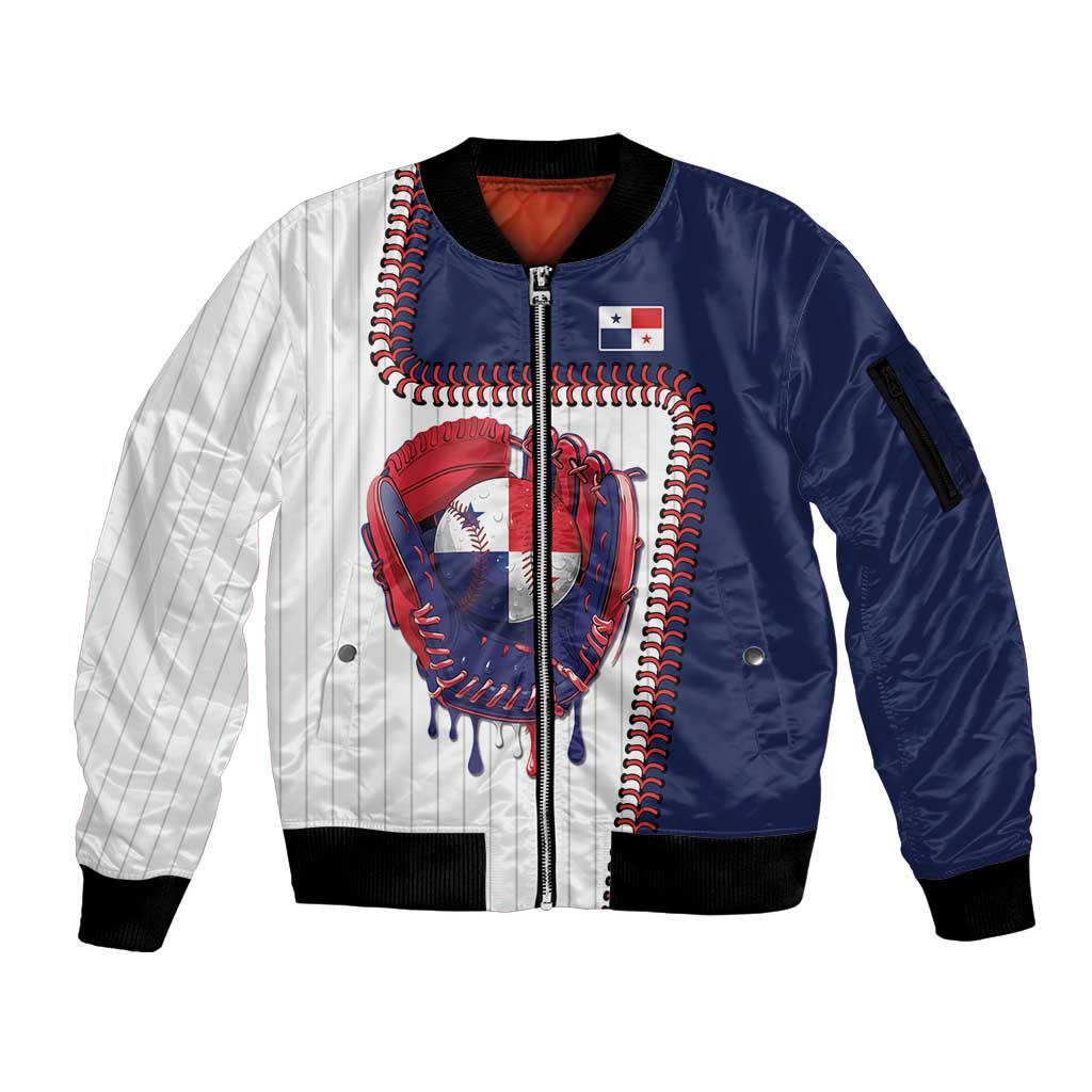 Custom Dripping Baseball Panama Sleeve Zip Bomber Jacket