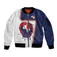 Custom Dripping Baseball Panama Sleeve Zip Bomber Jacket