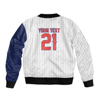 Custom Dripping Baseball Panama Sleeve Zip Bomber Jacket
