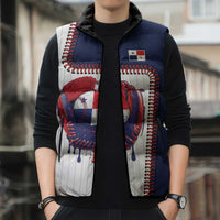 Custom Dripping Baseball Panama Sleeveless Puffer Jacket