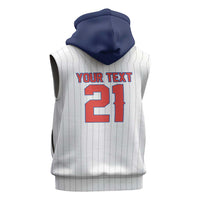 Custom Dripping Baseball Panama Sleeveless Zip Hoodie
