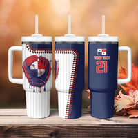 Custom Dripping Baseball Panama Tumbler With Handle