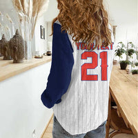 Custom Dripping Baseball Panama Women Casual Shirt