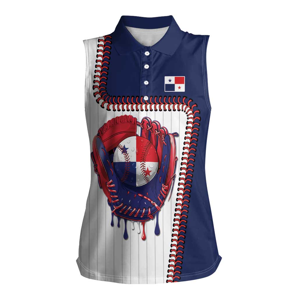 Custom Dripping Baseball Panama Women Sleeveless Polo Shirt