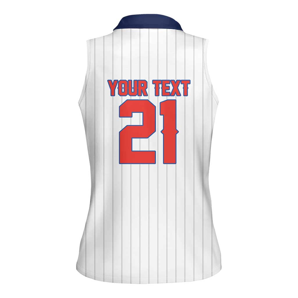 Custom Dripping Baseball Panama Women Sleeveless Polo Shirt