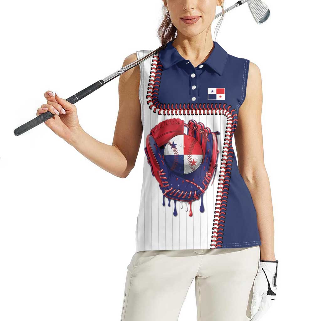Custom Dripping Baseball Panama Women Sleeveless Polo Shirt