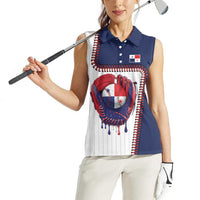 Custom Dripping Baseball Panama Women Sleeveless Polo Shirt