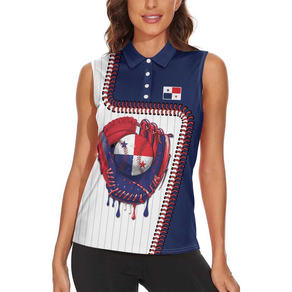Custom Dripping Baseball Panama Women Sleeveless Polo Shirt