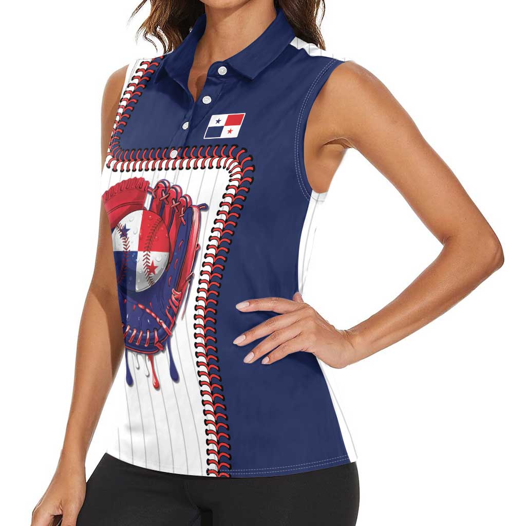 Custom Dripping Baseball Panama Women Sleeveless Polo Shirt