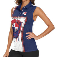Custom Dripping Baseball Panama Women Sleeveless Polo Shirt