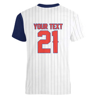 Custom Dripping Baseball Panama Women V-Neck T-Shirt