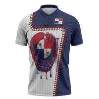 Custom Dripping Baseball Panama Zipper Polo Shirt