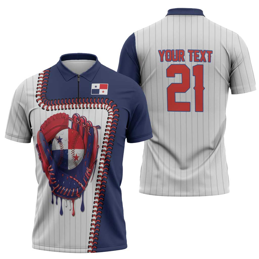 Custom Dripping Baseball Panama Zipper Polo Shirt