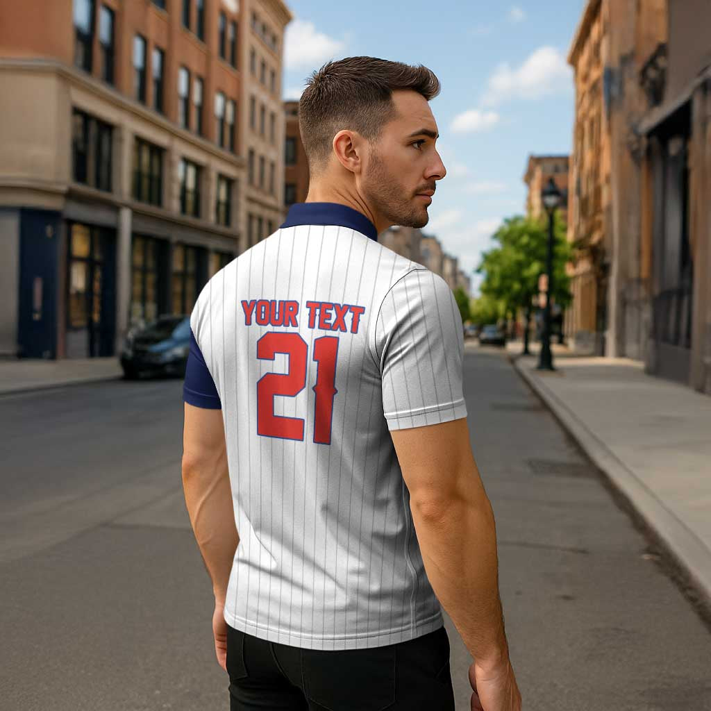 Custom Dripping Baseball Panama Zipper Polo Shirt