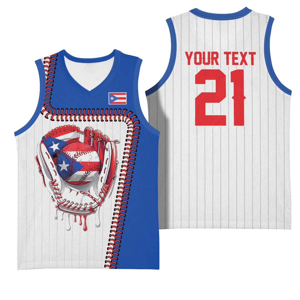 Custom Dripping Baseball Puerto Rico Basketball Jersey