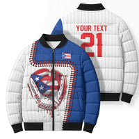 Custom Dripping Baseball Puerto Rico Bomber Puffer Jacket