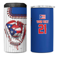 Custom Dripping Baseball Puerto Rico 4 in 1 Can Cooler Tumbler